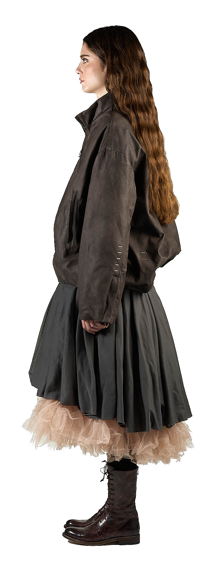 DANIELE BASTA LEATHER AND SILVER JACKET
